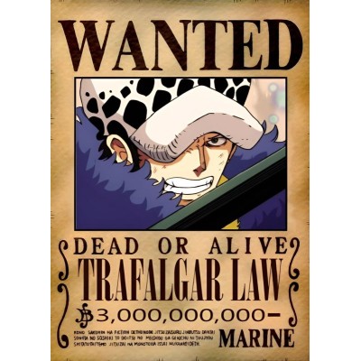 Placa Decorativa WANTED One Piece Trafalgar